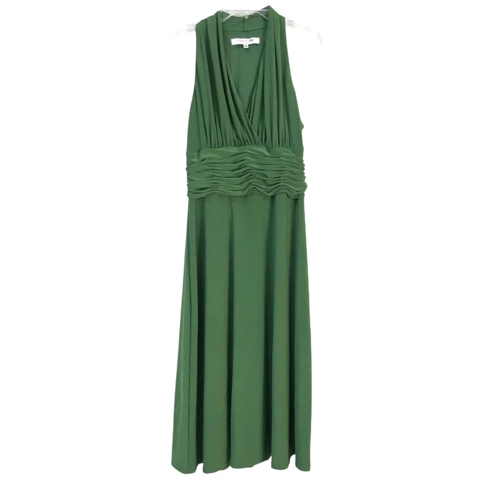 Evan-Picone Bright Green Sleeveless A-line Dress size 10 - Picture 1 of 5